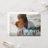 prettige feestdagen van de strandfotovakantiekaart kaart (Voorkant / Achterkant in situ)