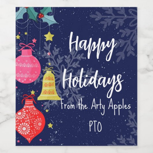 prettige feestdagen van een buurman met sociale af wijn etiket (Enkel label)