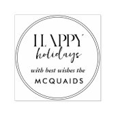 Prettige feestdagen Van familienaam Zelfinktende Stempel (Design)