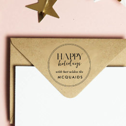 Prettige feestdagen Van familienaam Zelfinktende Stempel