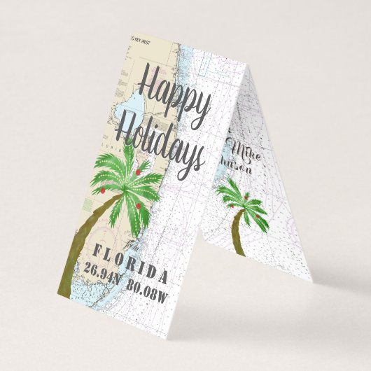 Prettige feestdagen van Florida Nautical Gift Labe Kaart (Voorkant)
