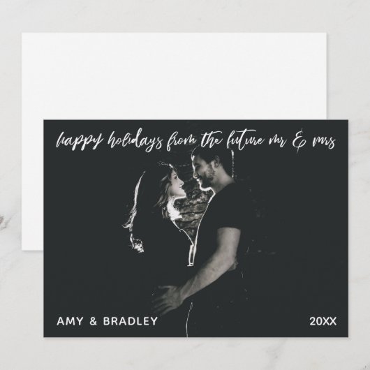 prettige feestdagen van Future Mr & Mrs Foto Feestdagenkaart (Voorkant / Achterkant)