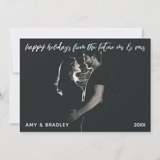 Prettige Feestdagen van Future Mr & Mrs Photo Feestdagenkaart (Voorkant)