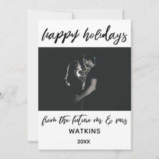 Prettige Feestdagen van Future Mr & Mrs Photo Feestdagenkaart (Voorkant)