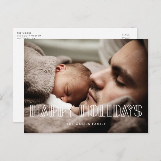 prettige feestdagen van het Kunstdecanuscript van  Briefkaart (Voorkant / Achterkant)