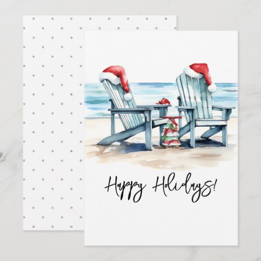 Prettige feestdagen Van het strand! Feestdagenkaart (Voorkant / Achterkant)