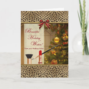 prettige feestdagen van Makeup Artist Leopard Card