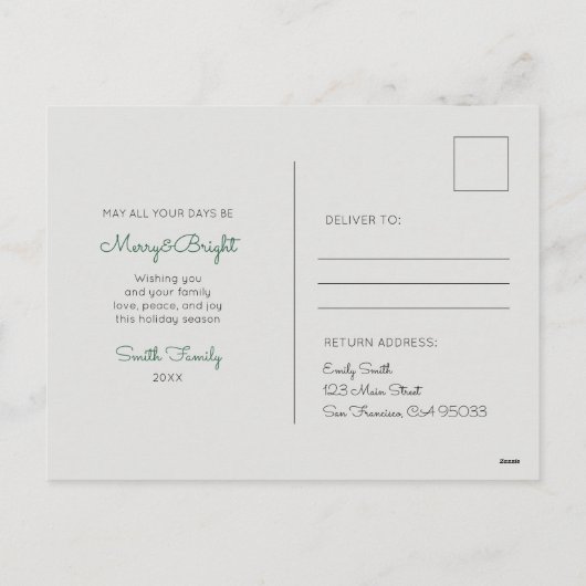 Prettige feestdagen Van meneer en mevrouw Groetjes (Achterkant)