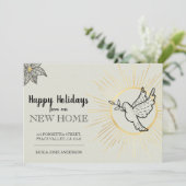 Prettige feestdagen Van Nieuw Huis Duif van de Vre Aankondiging (Staand voorkant)