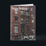 prettige feestdagen van NYC Kerstmis Hanukkah Snow<br><div class="desc">Kaart heeft een originele foto van een wintersneeuwstorm aan de westkant in een  lettertype met PRETTIGE FEESTDAGEN VAN NYC. Ideaal voor kerstfeest- of Hanukkah-feestjes!</div>