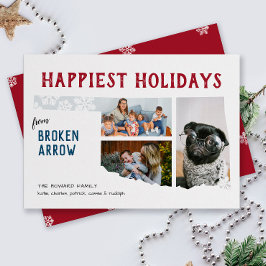 prettige feestdagen van Oklahoma Three Photo Feestdagenkaart