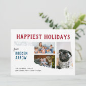 prettige feestdagen van Oklahoma Three Photo Feestdagenkaart (Staand voorkant)