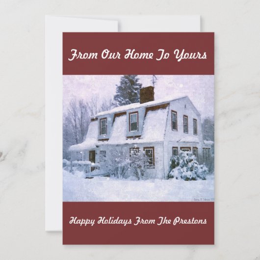 PRETTIGE FEESTDAGEN VAN ONS HUIS NAAR HET JOUWE FEESTDAGENKAART (Voorkant)