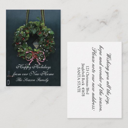 prettige feestdagen van ons nieuwe thuis informatiekaartje (Voorkant / Achterkant)