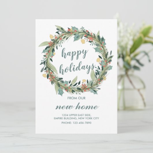 prettige feestdagen van onze New Home Kerstmis Wre Kaart (Staand voorkant)