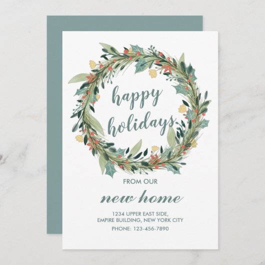 prettige feestdagen van onze New Home Kerstmis Wre Kaart (Voorkant / Achterkant)