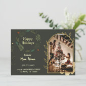 Prettige feestdagen Van onze nieuwe thuis Aankondiging (Staand voorkant)