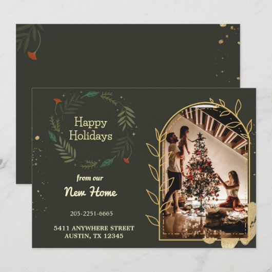 Prettige feestdagen Van onze nieuwe thuis Aankondiging (Voorkant / Achterkant)