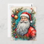 prettige feestdagen van Santa Claus Briefkaart (Voorkant / Achterkant)