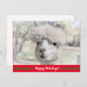 prettige feestdagen van Snow Alpaca Briefkaart (Voorkant / Achterkant)