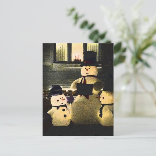 prettige feestdagen van Snowmen (Staand voorkant)