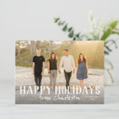 Prettige feestdagen Van stad of locatie fotokaart Kaart (Staand voorkant)