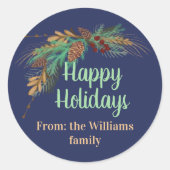  Prettige feestdagen van:...Sticker Ronde Sticker (Voorkant)