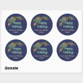  Prettige feestdagen van:...Sticker Ronde Sticker (Vel)