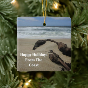 Prettige Feestdagen Van The Coast Driftwood Keramisch Ornament