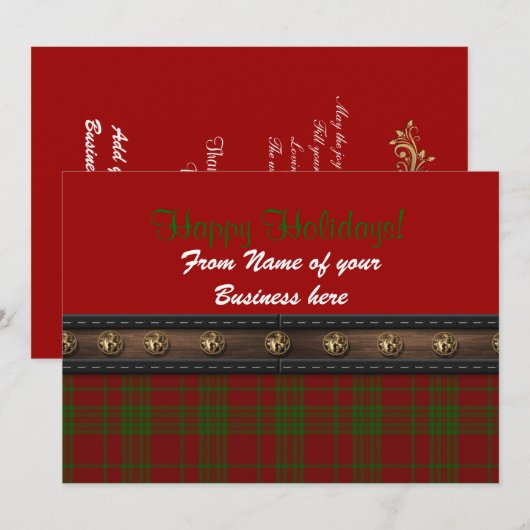 prettige feestdagen van visitekaartje kaart (Voorkant / Achterkant)