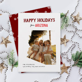 Prettige Feestdagen vanuit Arizona één foto Feestdagenkaart