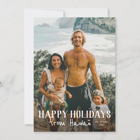 Prettige feestdagen vanuit Hawaï foto kerstkaart Kaart (Voorkant)