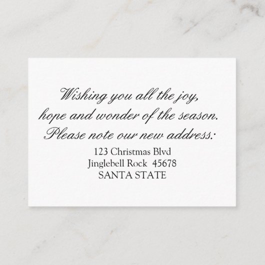 Prettige feestdagen vanuit ons nieuwe huis informatiekaartje (Achterkant)