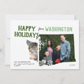 Prettige Feestdagen vanuit Washington Two Photo Feestdagenkaart (Voorkant)