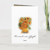 Prettige feestdagen Vase met twaalf zonnebloemen (Achterkant)