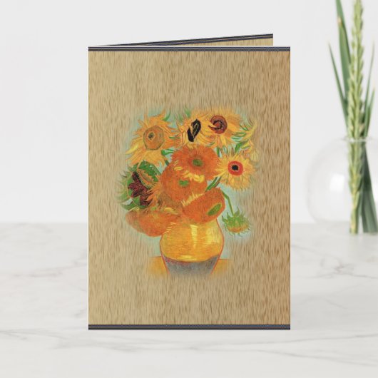 Prettige feestdagen Vase met twaalf zonnebloemen (Voorkant)