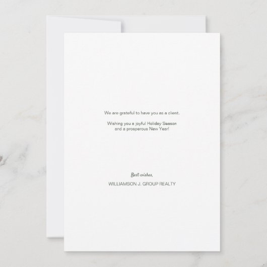 Prettige feestdagen Vastgoed Monogram Deurkrans Feestdagenkaart (Achterkant)