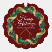 Prettige feestdagen Vastgoedbedrijf Custom Ornament Kaart (Voorkant)