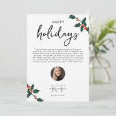 Prettige feestdagen Vastgoedmakelaar Realtor Chris Bedankkaart (Staand voorkant)