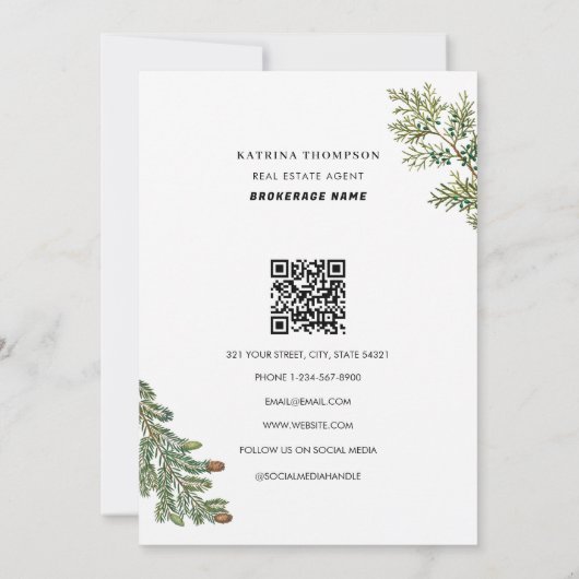 Prettige feestdagen Vastgoedmakelaar Realtor Chris Bedankkaart (Achterkant)