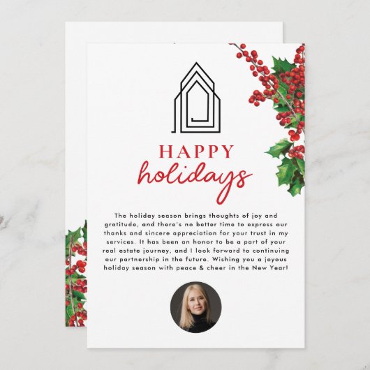 Prettige feestdagen Vastgoedmakelaar Realtor Chris Feestdagenkaart (Voorkant / Achterkant)