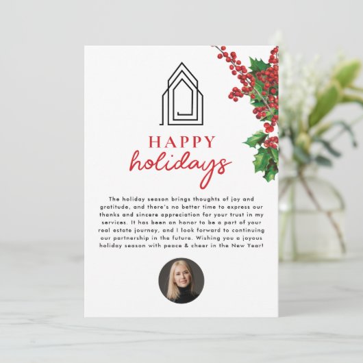Prettige feestdagen Vastgoedmakelaar Realtor Chris Feestdagenkaart (Staand voorkant)