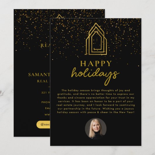 Prettige feestdagen Vastgoedmakelaar Realtor Chris Feestdagenkaart (Voorkant / Achterkant)