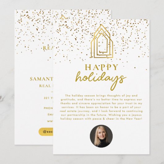 Prettige feestdagen Vastgoedmakelaar Realtor Chris Feestdagenkaart (Voorkant / Achterkant)