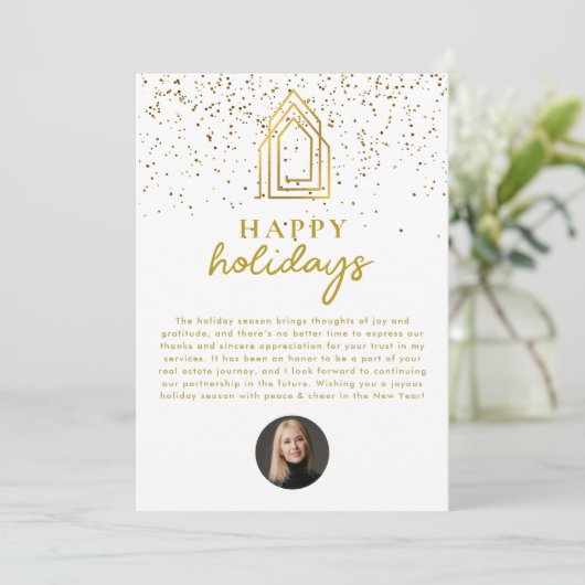 Prettige feestdagen Vastgoedmakelaar Realtor Chris Feestdagenkaart (Staand voorkant)