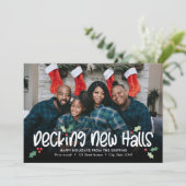 Prettige feestdagen verhuisbericht met kerstkaart (Staand voorkant)