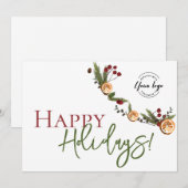 prettige feestdagen verlaat Sinaasappels met aange Feestdagenkaart (Voorkant / Achterkant)