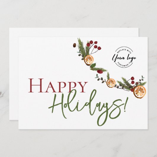 prettige feestdagen verlaat Sinaasappels met aange Feestdagenkaart (Voorkant / Achterkant)