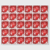 prettige feestdagen Verpakkingspapier | Rood, wit, Cadeaupapier (Vlak)