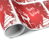 prettige feestdagen Verpakkingspapier | Rood, wit, Cadeaupapier (Rol Hoek)